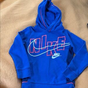 Nike Kids Royal Blue Hoodie with Pink Accents